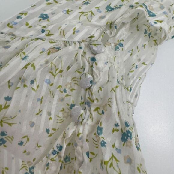 Free People Sweetest Thing Mini Dress Bell Long Sleeve Ruffle Buttons Floral 10 - Picture 6 of 13